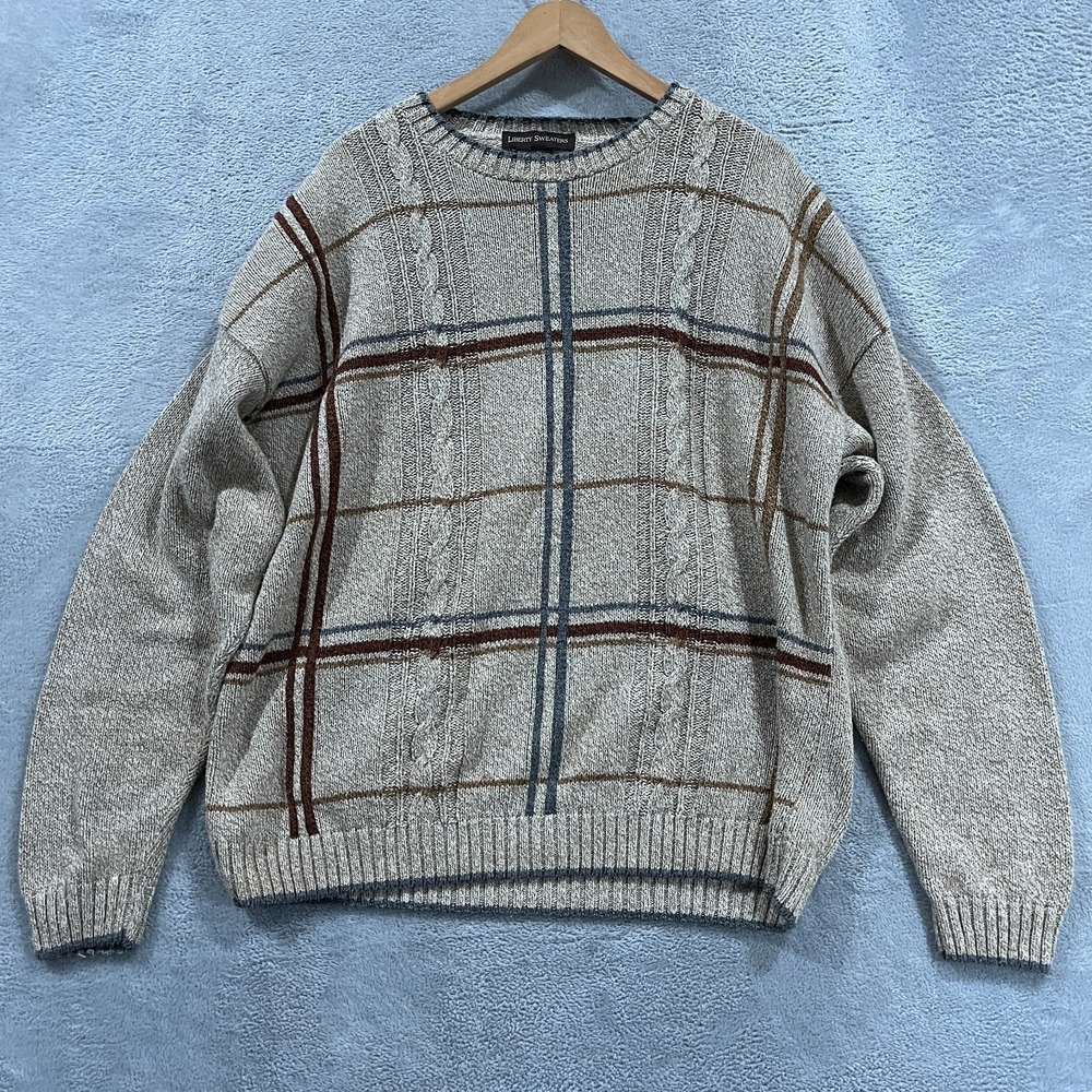 Vintage‎ Grandpa Liberty Sweater Mens XL  Geometric Knit Cabincore Made In USA
